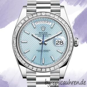 Rolex Day-Date 40mm Herren 228396 Blaues Zifferblatt Silberton