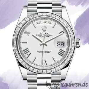Rolex Day-Date Herren m228396tbr-0018 40mm Silberton Weißes Zifferblatt