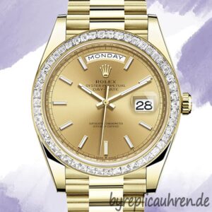 Rolex Day-Date 40mm m228398tbr-0007 Herren Champagnerfarbenes Zifferblatt Präsidentenarmband