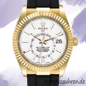 Rolex Sky-Dweller m326238-0006 42mm Herren Weißes Zifferblatt Gummiband
