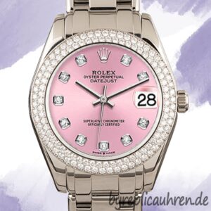 Rolex Pearlmaster 81339 31mm Unisex Diamond Bezel Rosa Zifferblatt