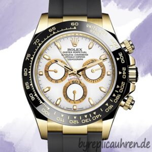 Rolex Daytona m116518ln-0041 40mm Herren Gummiband Weißes Zifferblatt