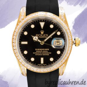 Rolex Submariner 40mm Herren 16613 Gummiband Diamond Bezel