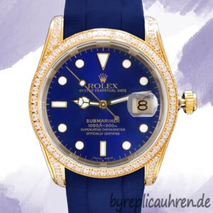 Rolex Submariner 40mm 16613 Herren Gummiband Goldton