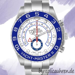 Rolex Yacht-master Ii 44mm m116680-0002 Herren Weißes Zifferblatt Silberton