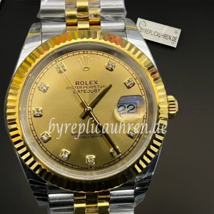 Replica Uhr im Stil der Datejust 126333 – 41 mm Automatik, Goldenes Zifferblatt