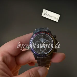 Replica Uhr im Stil der Rolex Daytona 116500 – Schwarze PVD-Ausführung, Automatik, 40 mm