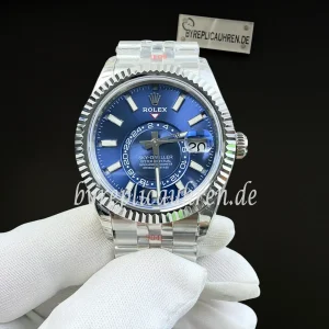 Replica Rolex Sky-Dweller 326934 – Blaue Reisenuhr mit Jahreskalender & Dual Time