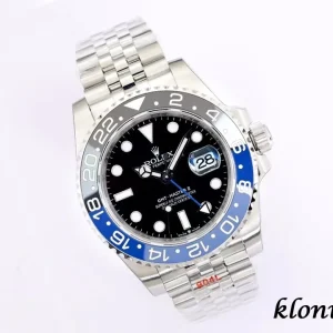 Rolex GMT-Master II 40mm Black Dial Swiss Automatic Metal Bracelet 1:1 Clone Watch