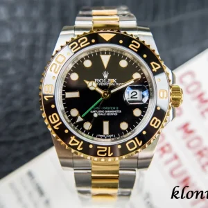 Rolex GMT-Master II 40mm Black Dial Swiss Automatic Metal Bracelet 1:1 Clone Watch