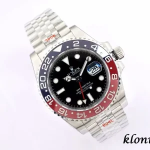 Rolex GMT-Master II 40mm Black Dial Swiss Automatic Metal Bracelet 1:1 Clone Watch