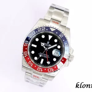 Rolex GMT-Master II 40mm Black Dial Swiss Automatic Metal Bracelet 1:1 Clone Watch