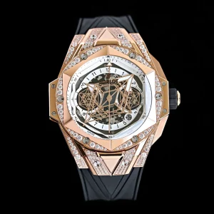 Hublot Big Bang 45mm Gold Skeleton Swiss Automatic Kautschukarmband 1:1 Clone Watch