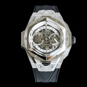 Hublot Big Bang 45mm Skelettuhren Schwarz Automatik Kautschukarmband 1:1 Clone Watch