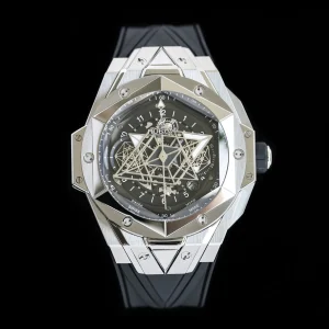 Hublot Big Bang Sang Bleu II 45mm Skelettuhren Automatikwerk Kautschukarmband 1:1 Clone Watch