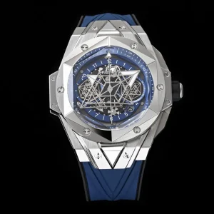 Hublot Big Bang Sang Bleu II 45mm Blaue Zifferblatt Automatik Kautschukarmband 1:1 Clone Watch