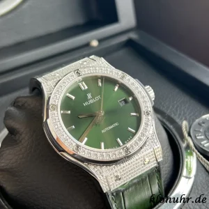 Hublot Classic Fusion 42mm Green Dial Automatic Leather 1:1 Clone Watch