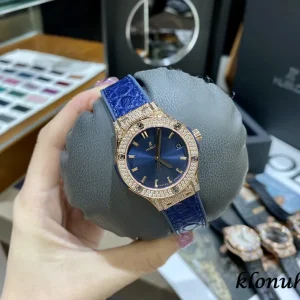 Hublot Classic Fusion 33mm Blaue Zifferblatt Schweizer Quarz Kautschukarmband 1:1 Clone Watch