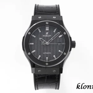 Hublot Classic Fusion 42mm Carbon Dial Automatic Leather 1:1 Clone Watch
