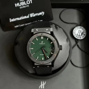 Hublot Classic Fusion 42mm Green Dial Automatic Rubber Bracelet 1:1 Clone Watch