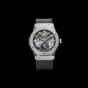 Hublot Classic Fusion 45mm Silver Skeleton Leather Swiss Automatic 1:1 Clone Watch