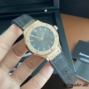 Hublot Classic Fusion 38mm Grau Automatik Lederarmband 1:1 Clone Watch