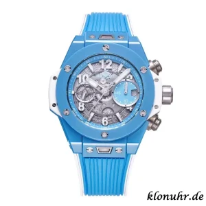 Hublot Big Bang 45mm Blaue Zifferblatt Automatik Kautschukarmband 1:1 Clone Watch