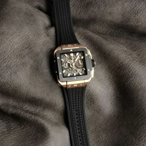 Hublot Square Bang 45mm Bronze Skeleton Swiss Automatic Rubber 1:1 Clone Watch