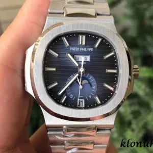 Patek Philippe Nautilus 40mm Blaue Zifferblatt Automatik Metallarmband 1:1 Clone Watch