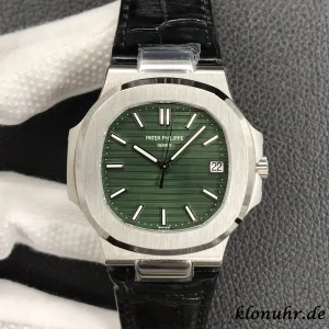 Patek Philippe Nautilus 40mm Green Dial Automatic Leather 1:1 Clone Watch