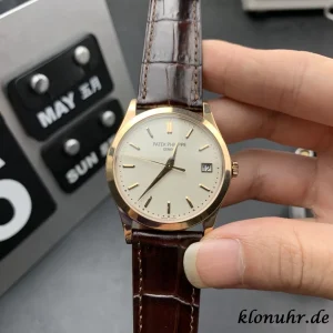 Patek Philippe Calatrava 38mm Cream Dial Automatic Leather 1:1 Clone Watch