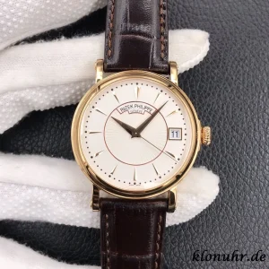 Patek Philippe Calatrava 39mm Cream Dial Automatic Leather 1:1 Clone Watch