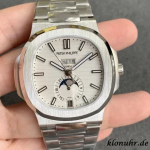 Patek Philippe Nautilus 40.5mm Silber Schweizer Automatikwerk Metallarmband 1:1 Clone Watch