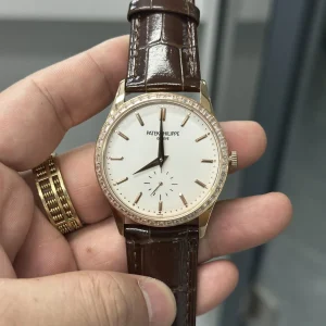 Patek Philippe Calatrava 39mm White Dial Automatic Leather 1:1 Clone Watch