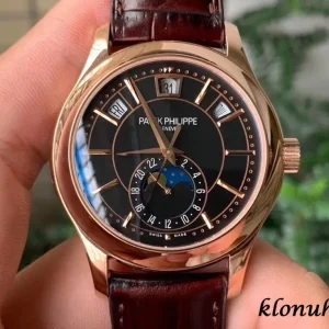 Patek Philippe Grand Complications 42mm Schwarzes Zifferblatt Automatik Lederarmband 1:1 Clone Watch