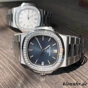 Patek Philippe Nautilus 40mm Blaue Zifferblatt Automatik Metallarmband 1:1 Clone Watch