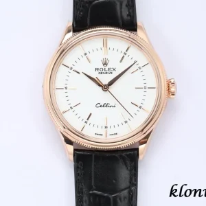 Rolex Cellini 39 White Dial Automatic Leather 1:1 Clone Watch