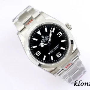 Rolex Explorer 36 Black Dial Automatic Metal Bracelet 1:1 Clone Watch