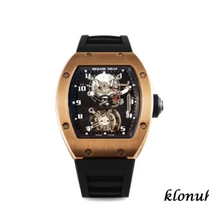 Richard Mille RM001 42mm Schwarzes Zifferblatt Automatik Kautschukarmband 1:1 Clone Watch