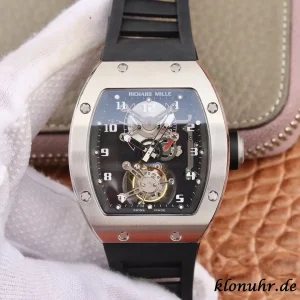 Richard Mille RM001 42mm Blaue Zifferblatt Automatik Kautschukarmband 1:1 Clone Watch