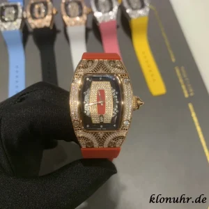 Richard Mille RM007 31MM Black Diamond Dial Swiss Automatic Kautschukarmband 1:1 Clone Watch