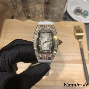 Richard Mille RM007 31MM Diamant Zifferblatt Schweizer Automatikwerk Kautschukarmband 1:1 Clone Watch