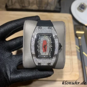 Richard Mille RM007 45mm Schwarz Zifferblatt Automatik Kautschukarmband 1:1 Clone Watch