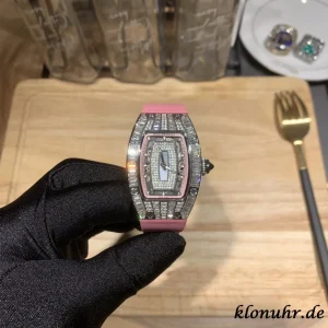 Richard Mille RM007 45mm Pink Zifferblatt Automatik Kautschukarmband 1:1 Clone Watch