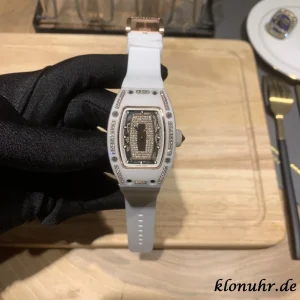 Richard Mille RM007 31MM Diamant Weißes Zifferblatt Automatik Kautschukarmband 1:1 Clone Watch