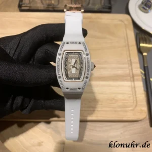 Richard Mille RM007 31MM Diamant Weiß Kautschukarmband 1:1 Clone Watch