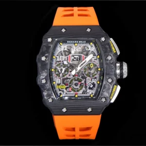 Richard Mille RM011-03 45mm Black Skeleton Dial Automatic Rubber Band 1:1 Clone Watch