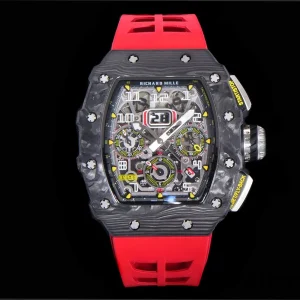 Richard Mille RM011-03 CA 45mm Blaues Zifferblatt Automatik Kautschukarmband 1:1 Clone Watch