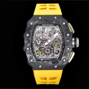 Richard Mille RM011-03 45mm Skeleton Dial Automatic Rubber Band 1:1 Clone Watch