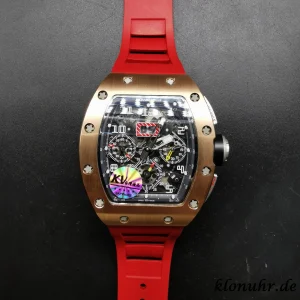 Richard Mille RM 011-03RG 45mm Black Dial Automatic Rubber Band 1:1 Clone Watch